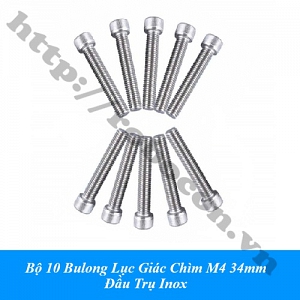 PKK1575 Bộ 10 Bulong Lục Giác Chìm M4 34mm Đầu ...